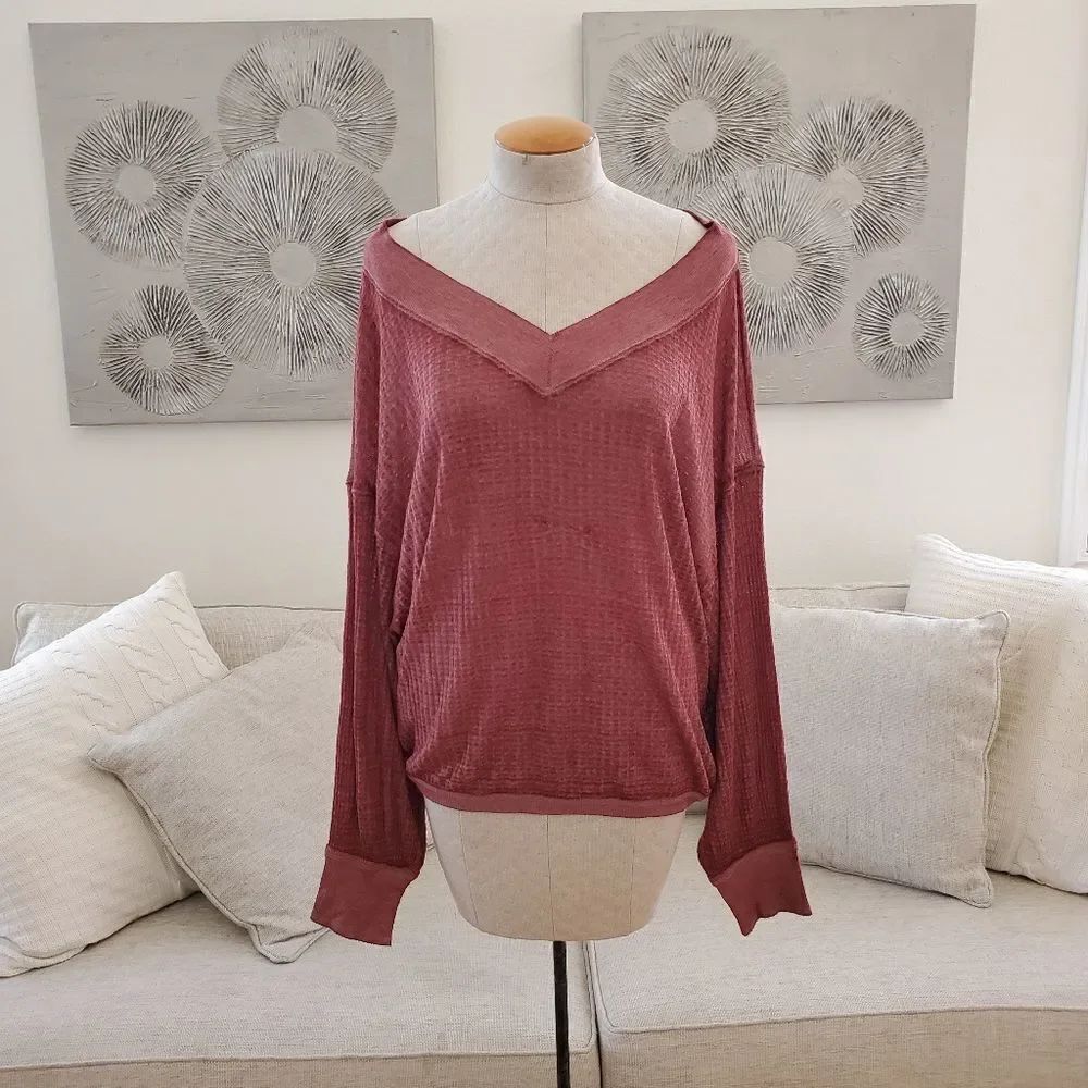 Free People South Side Thermal Top size Medium in Cinnamon Rust - Picture 2 of 11